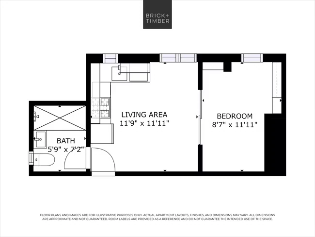 1 Bedroom 1 Bath 406 406 floor plan